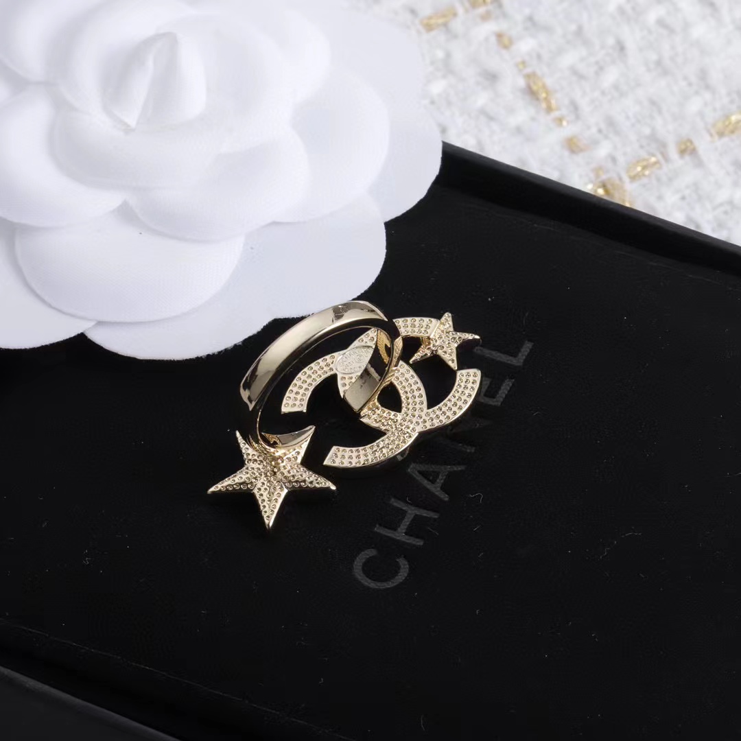 CHANE1 五芒星 ダブルC リング【 50％割引+送料無料】