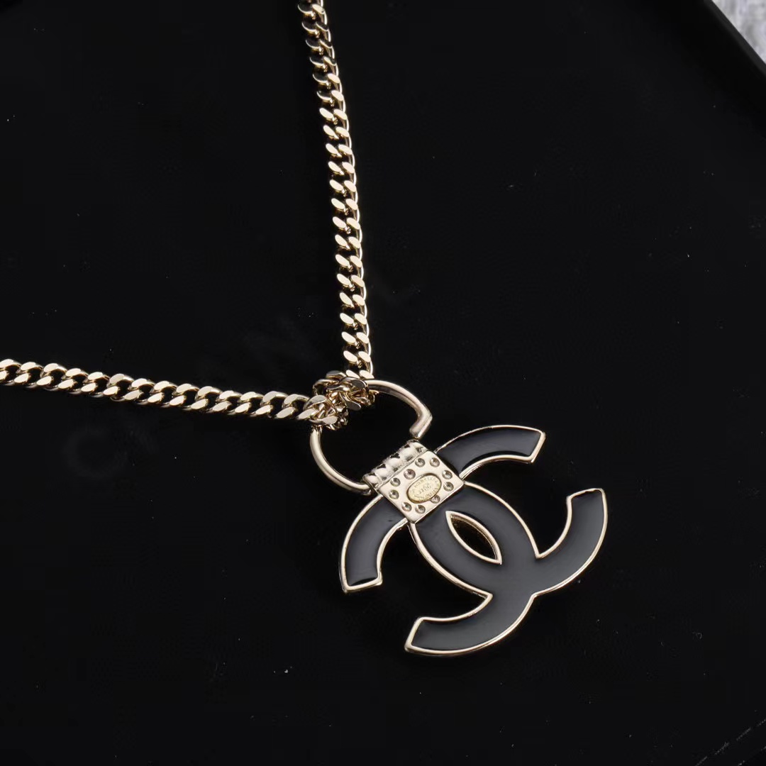 CHANE1 ラージ ダブルC ロゴ ネックレス【 50％割引+送料無料】