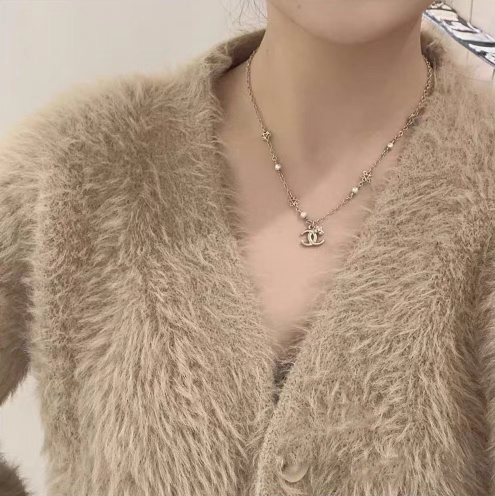 CHANE1 フラワー ダブルC ネックレス【50％割引+送料無料】