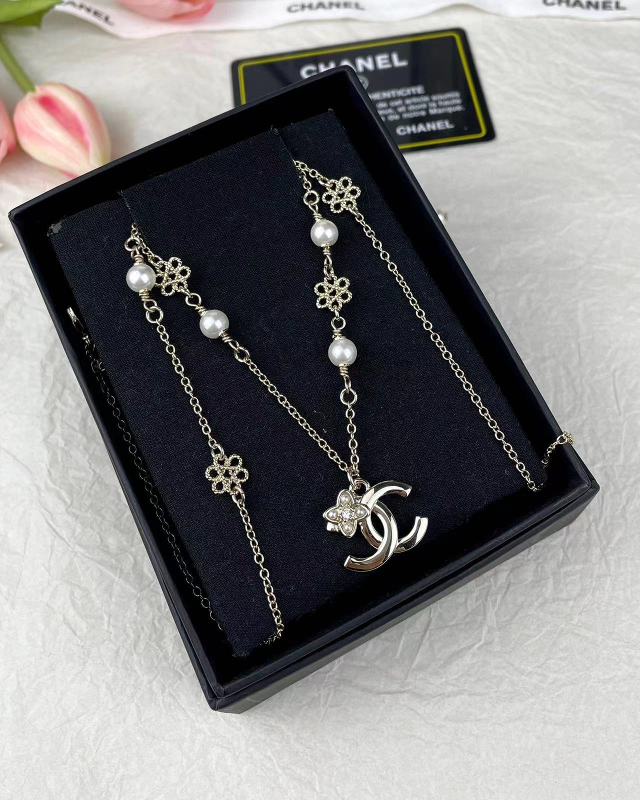 CHANE1 フラワー ダブルC ネックレス【50％割引+送料無料】