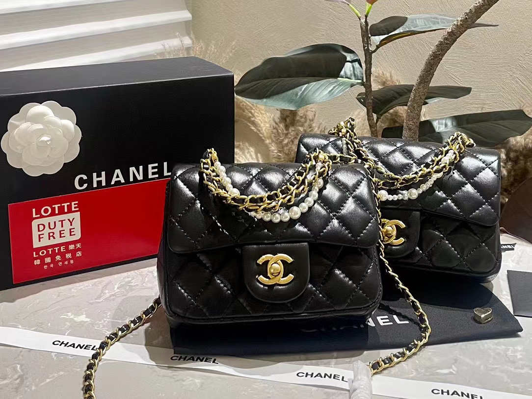 CHANE1 カウレザーパールチェーンショルダークロスボディバッグ【50％割引+送料無料】