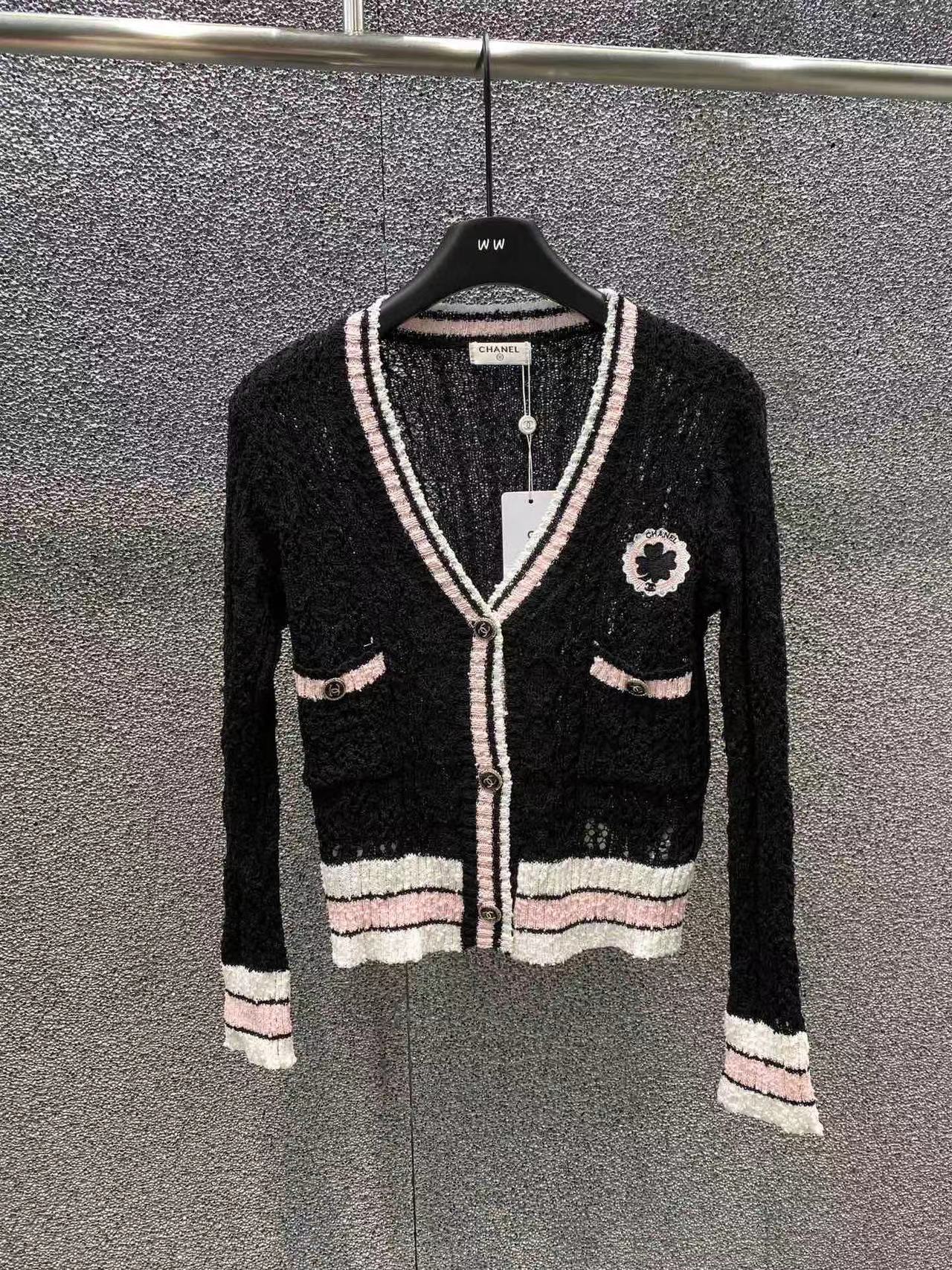 CHANE1 Vネック中空ニットカーディガン【50％割引+送料無料】