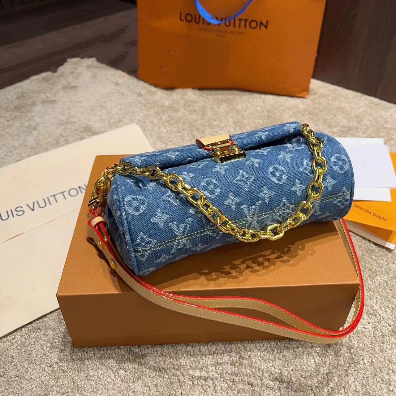 LV デニム チェーンバッグ【50％割引+送料無料】