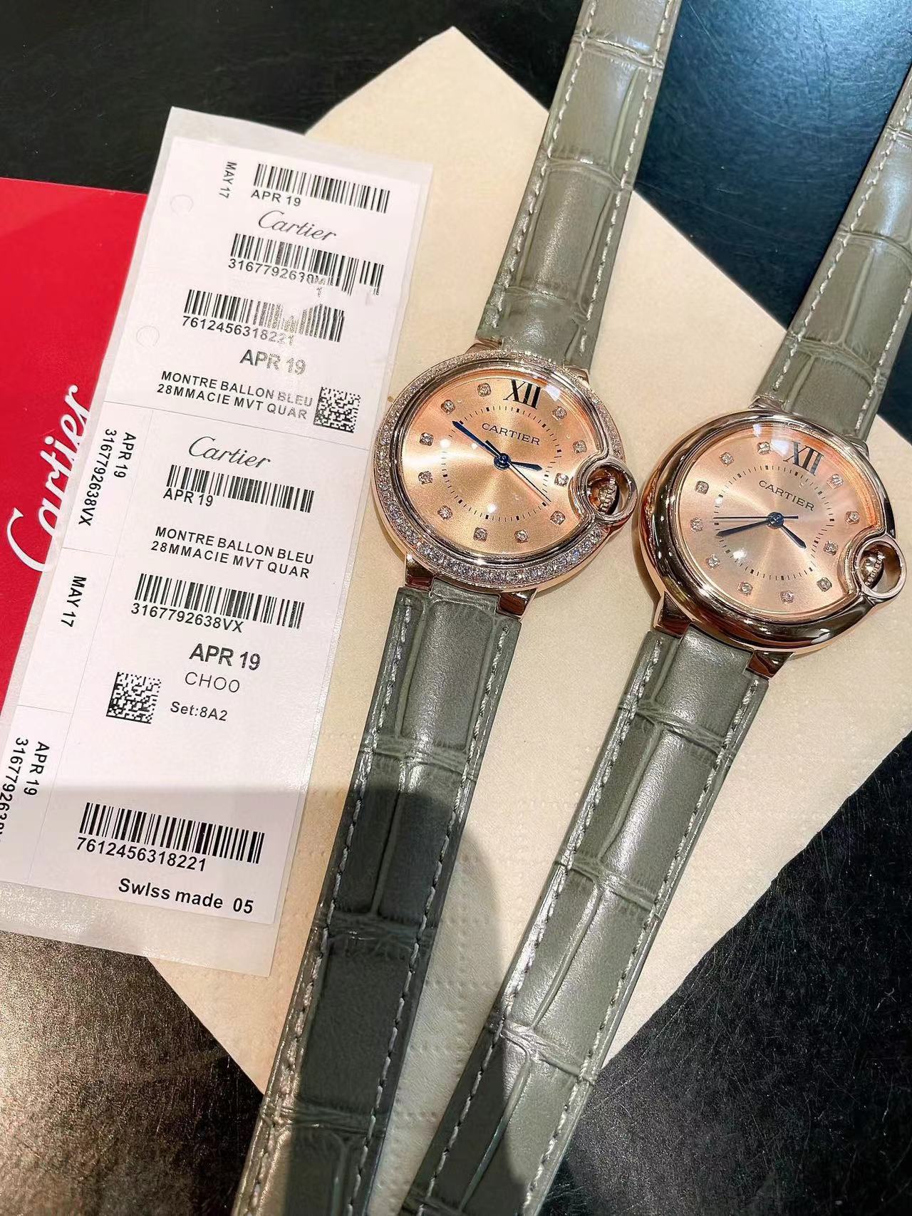 CART1ER ブルー バルーン フィッシュアイ ガラス レディース ウォッチ 33mm【50％割引+送料無料】