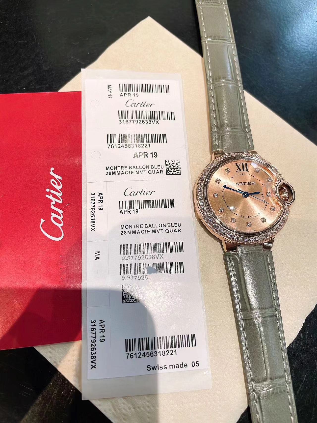 CART1ER ブルー バルーン フィッシュアイ ガラス レディース ウォッチ 33mm【50％割引+送料無料】