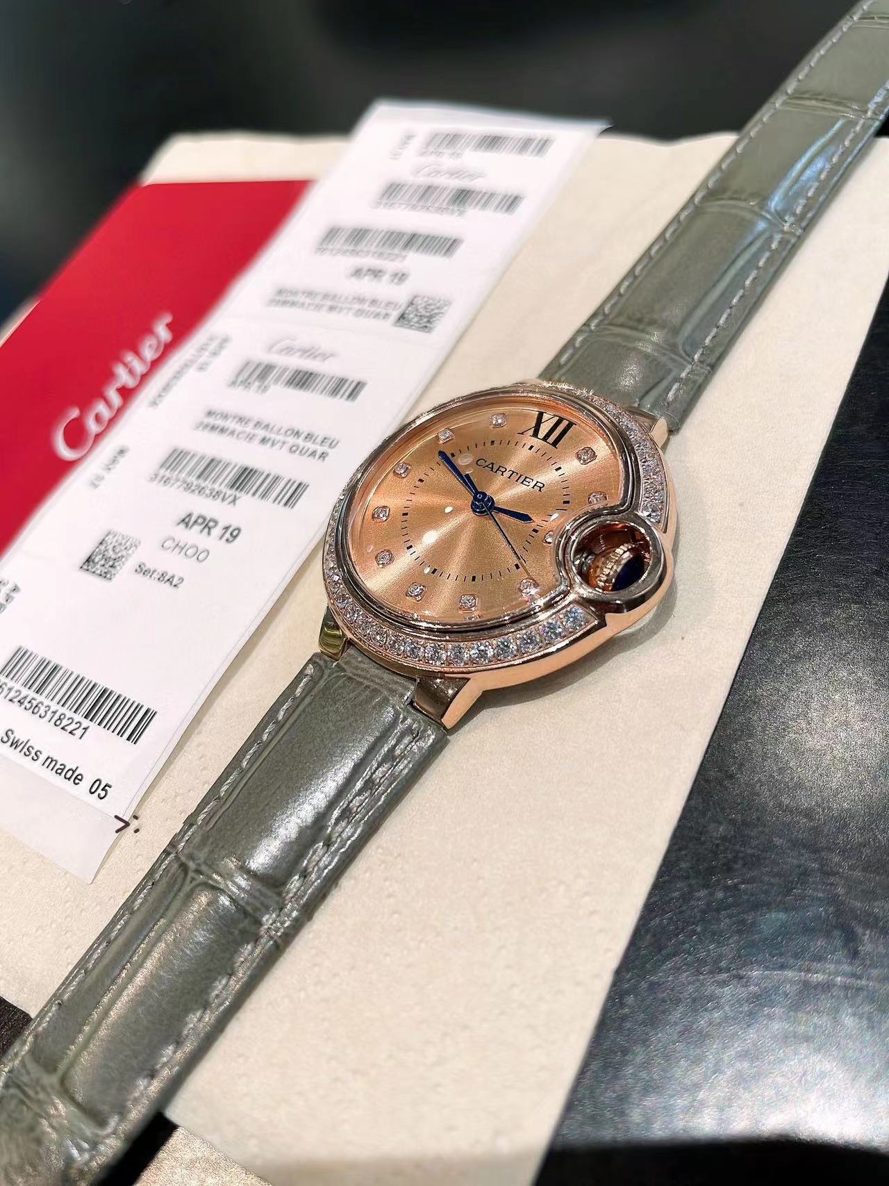 CART1ER ブルー バルーン フィッシュアイ ガラス レディース ウォッチ 33mm【50％割引+送料無料】