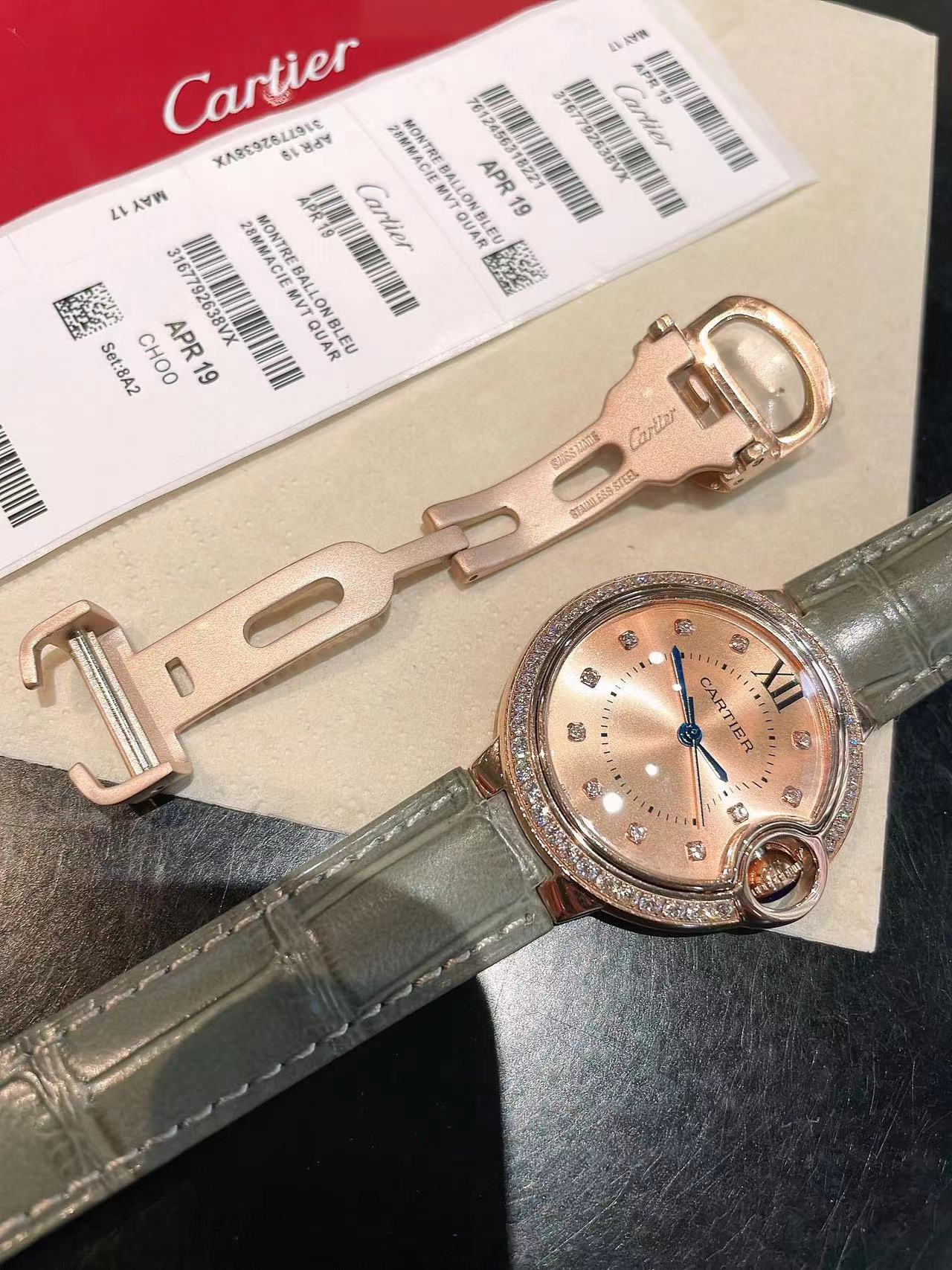 CART1ER ブルー バルーン フィッシュアイ ガラス レディース ウォッチ 33mm【50％割引+送料無料】