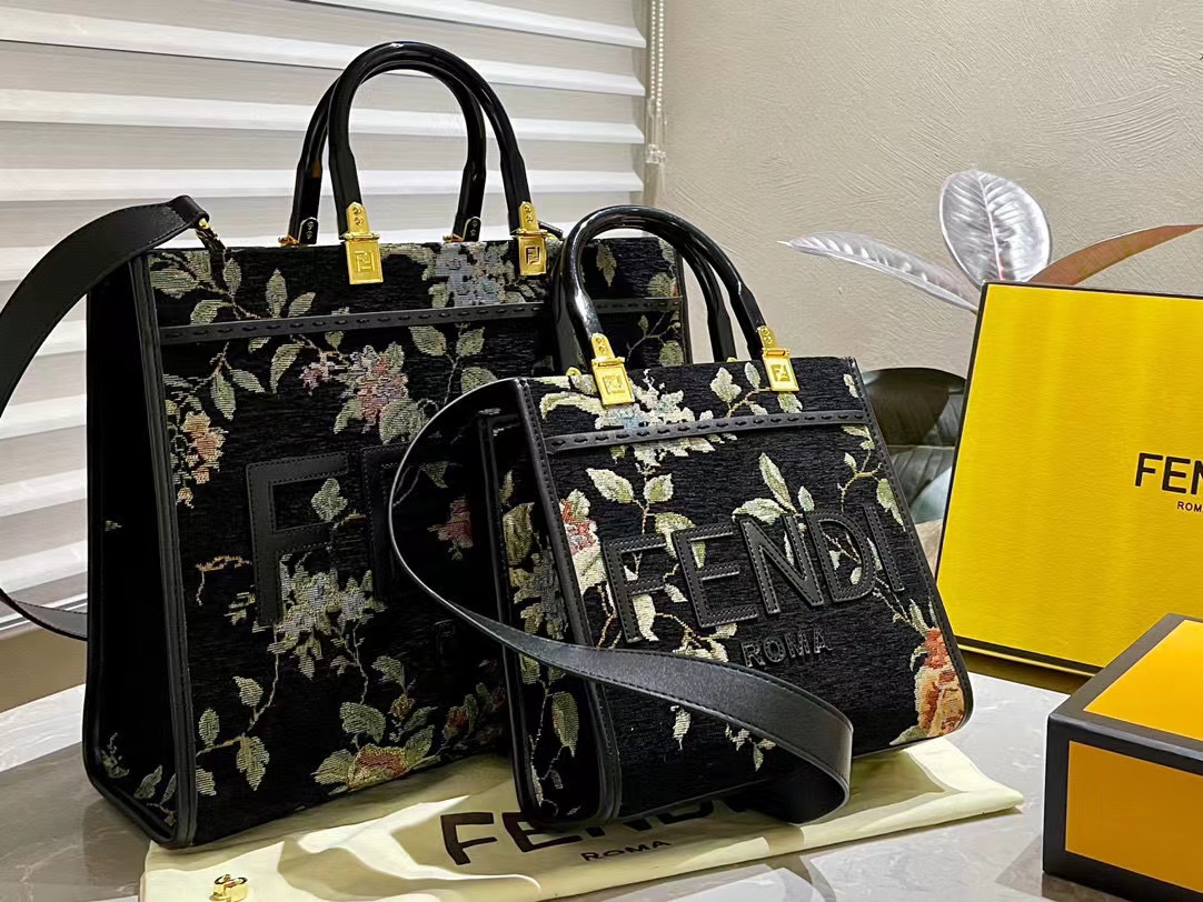 FEND1 フラワー刺繍ハンドバッグ【50％割引+送料無料】