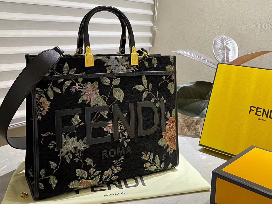 FEND1 フラワー刺繍ハンドバッグ【50％割引+送料無料】