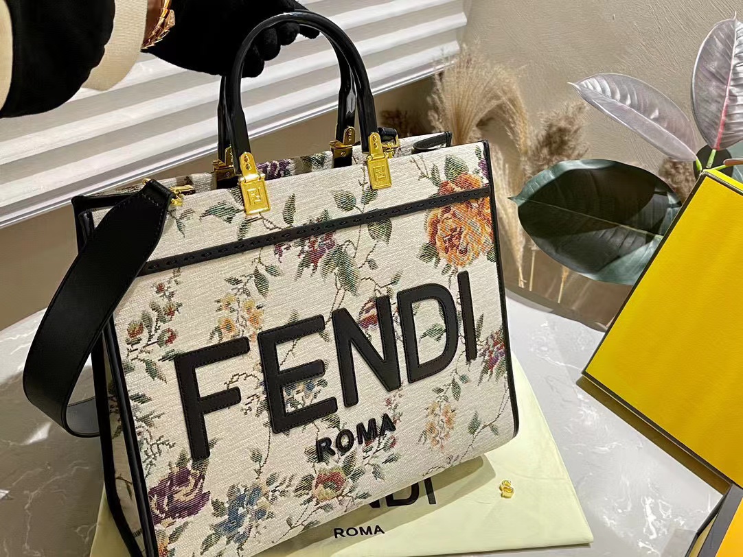 FEND1 フラワー刺繍ハンドバッグ【50％割引+送料無料】