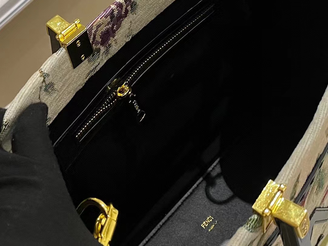 FEND1 フラワー刺繍ハンドバッグ【50％割引+送料無料】