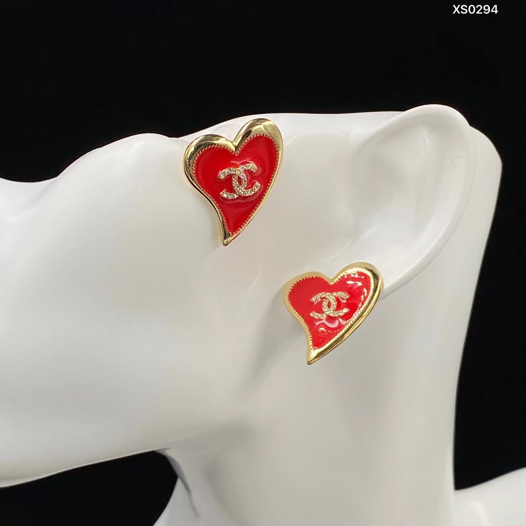 CHANE1 ハート ダブルC ピアス【50％割引+送料無料】