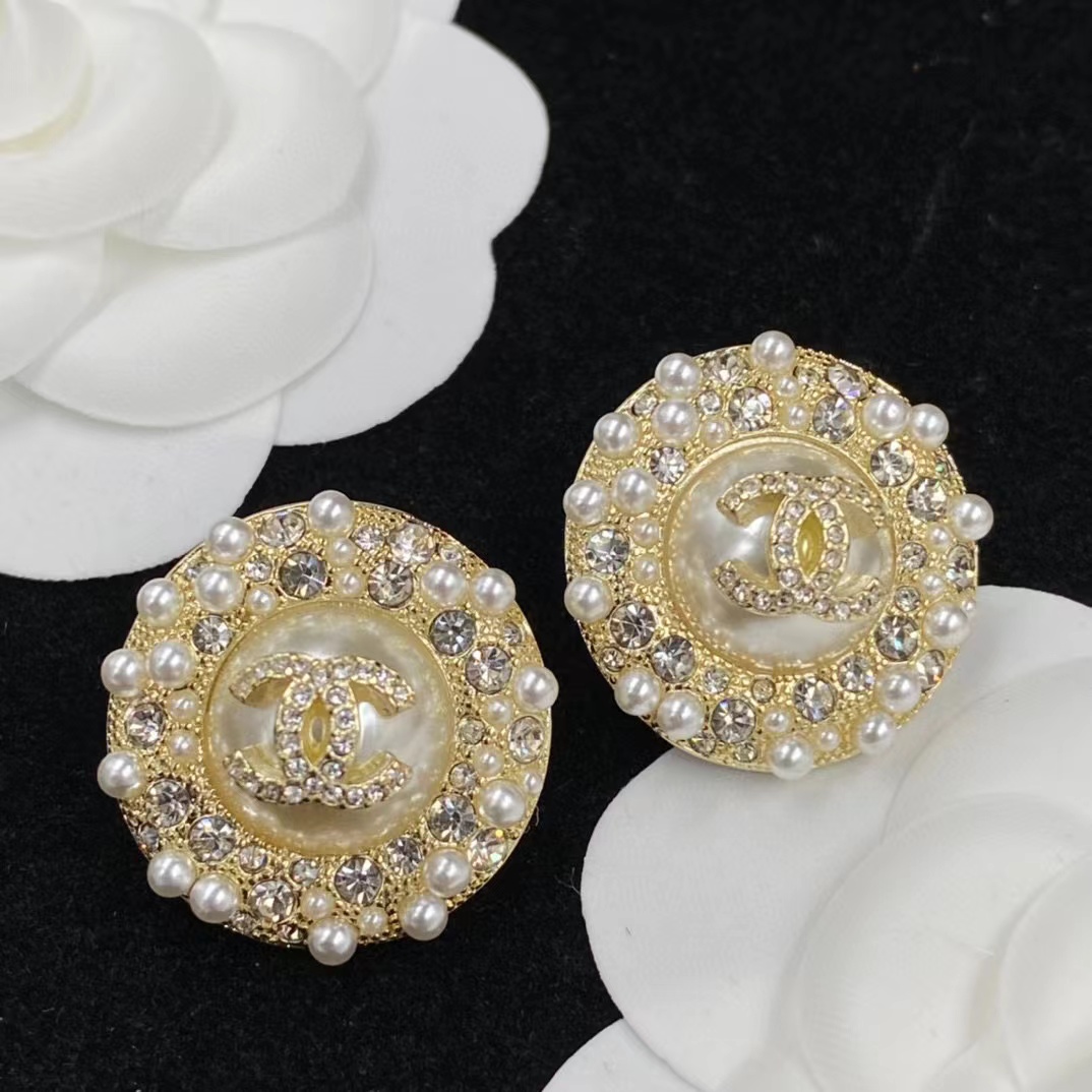 CHANE1 ラウンドパールイヤリング【50％割引+送料無料】