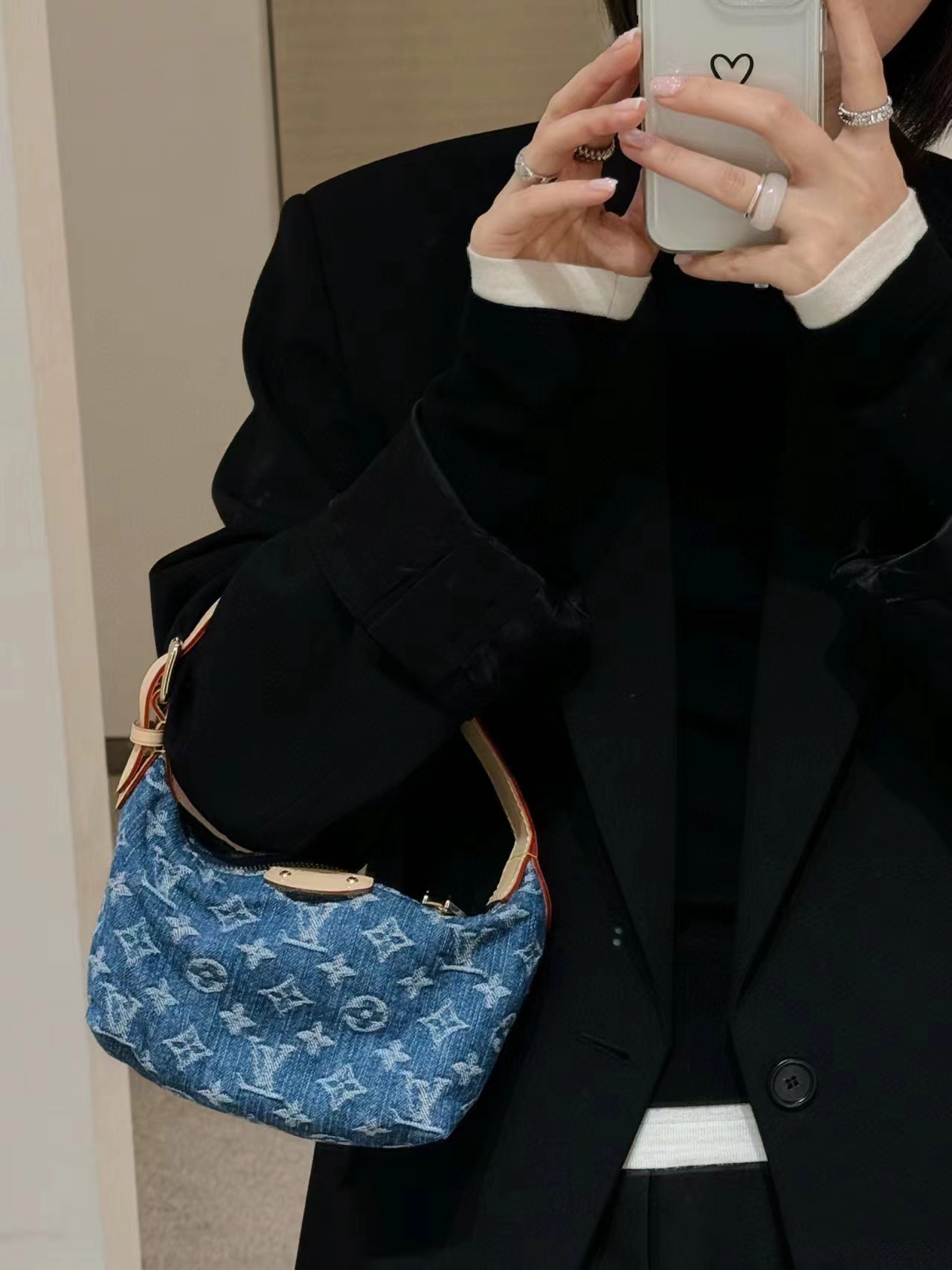 LV 老眼用デニムハンドバッグ【50％割引+送料無料】