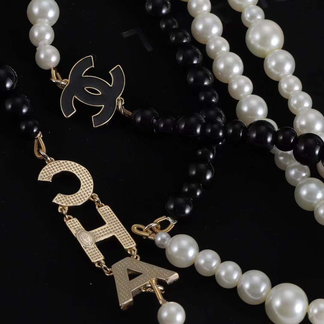 CHANE1 白黒パールネックレス【 50％割引+送料無料】