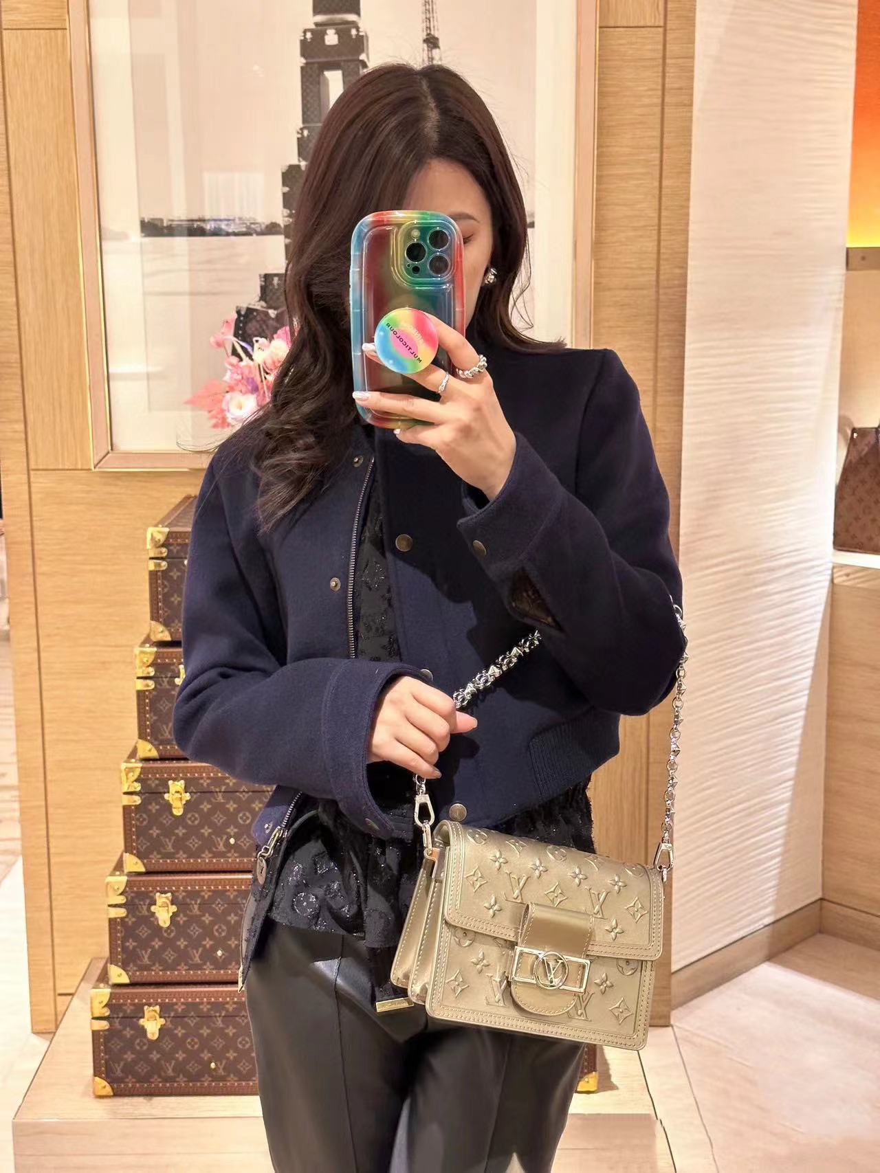 LV  dauphine 牛革ショルダークロスボディバッグ【50％割引+送料無料】