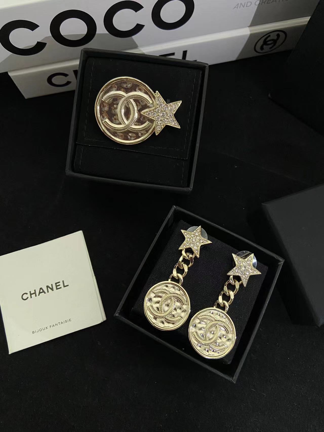 CHANE1 イヤリング+ブローチ+ブレスレット 3点セット【50％割引+送料無料】