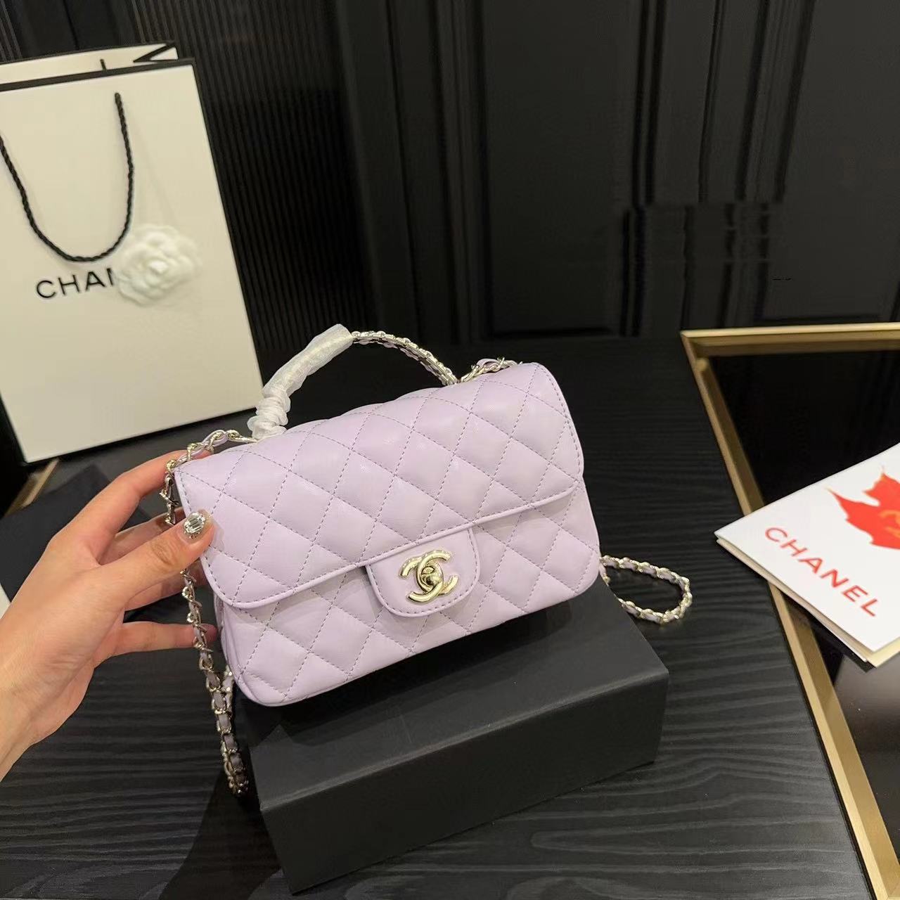 CHANE1 ラインストーンハンドルチェーンバッグ【50％割引+送料無料】