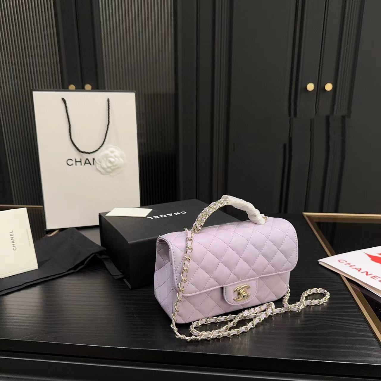 CHANE1 ラインストーンハンドルチェーンバッグ【50％割引+送料無料】