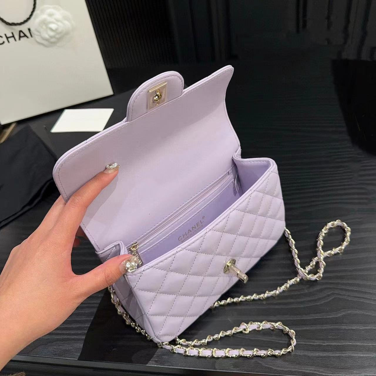 CHANE1 ラインストーンハンドルチェーンバッグ【50％割引+送料無料】