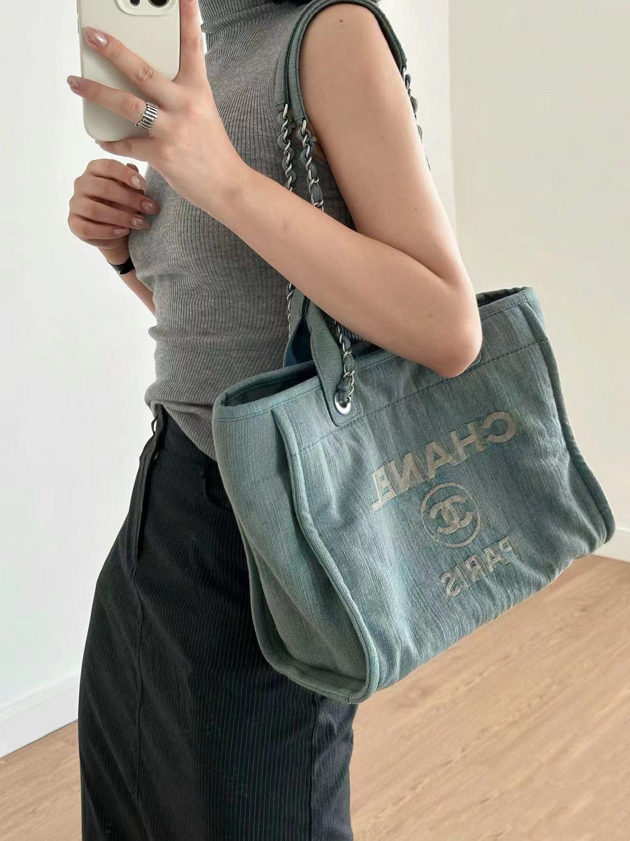 CHANE1  デニムビーチバッグ【50％割引+送料無料】