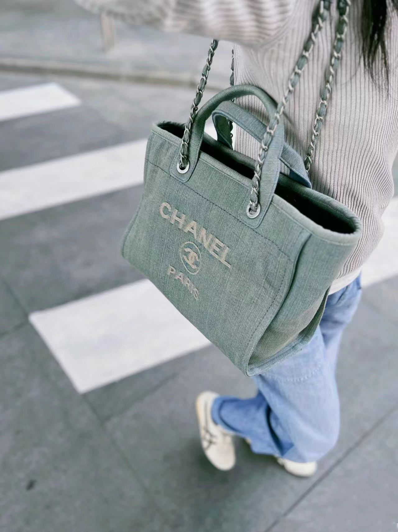 CHANE1  デニムビーチバッグ【50％割引+送料無料】