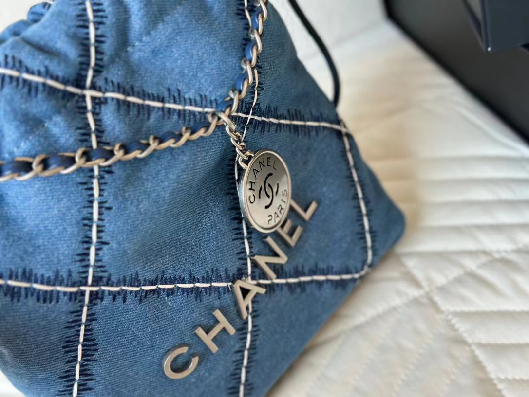 CHANE1 デニムチェーンスモールショッピングバッグ【50％割引+送料無料】