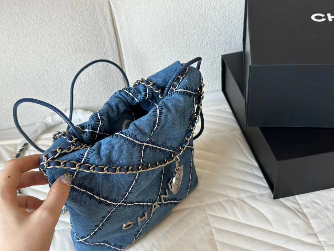 CHANE1 デニムチェーンスモールショッピングバッグ【50％割引+送料無料】