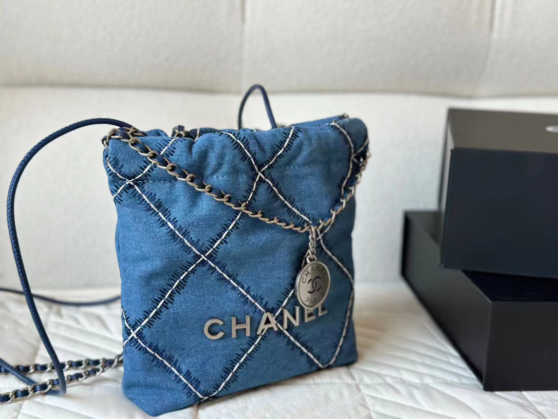 CHANE1 デニムチェーンスモールショッピングバッグ【50％割引+送料無料】