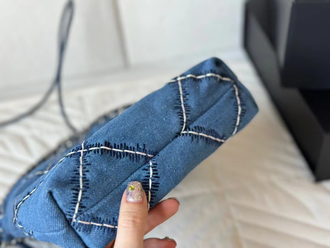 CHANE1 デニムチェーンスモールショッピングバッグ【50％割引+送料無料】