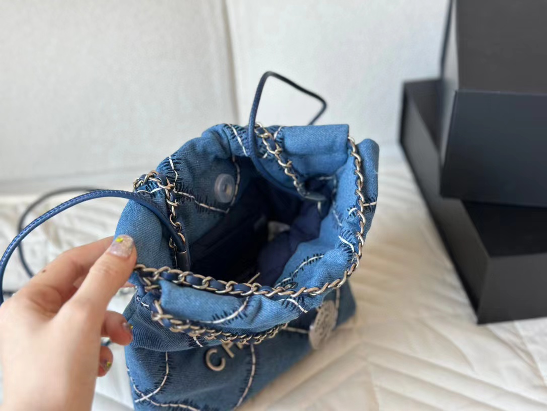 CHANE1 デニムチェーンスモールショッピングバッグ【50％割引+送料無料】