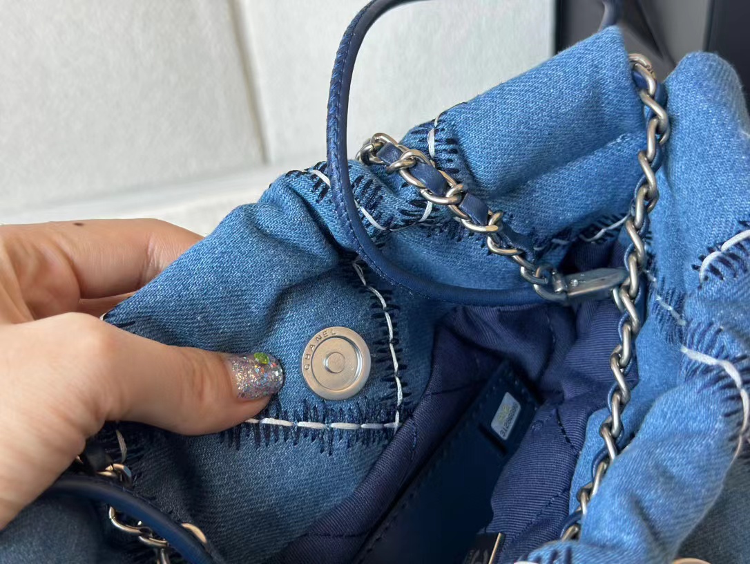 CHANE1 デニムチェーンスモールショッピングバッグ【50％割引+送料無料】