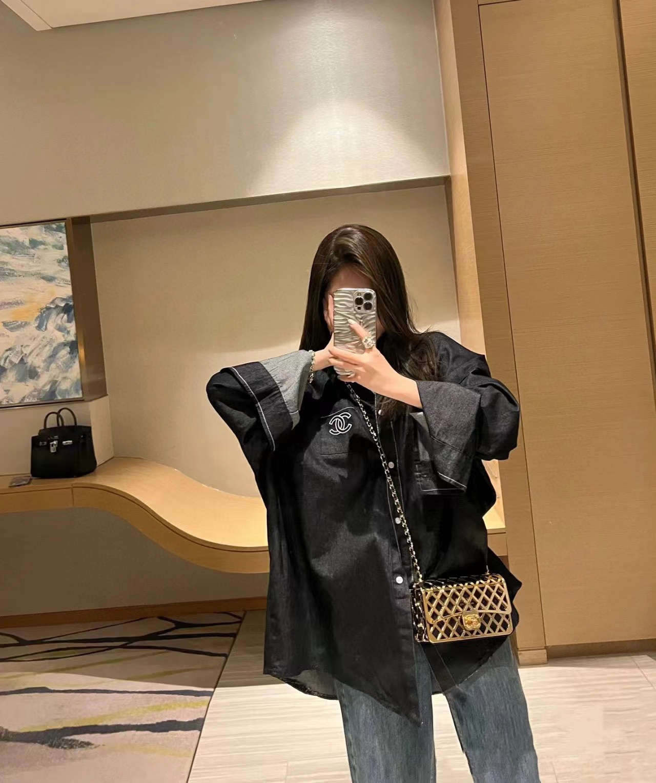 CHANE1 メタル中空イブニングバッグ【50％割引+送料無料】