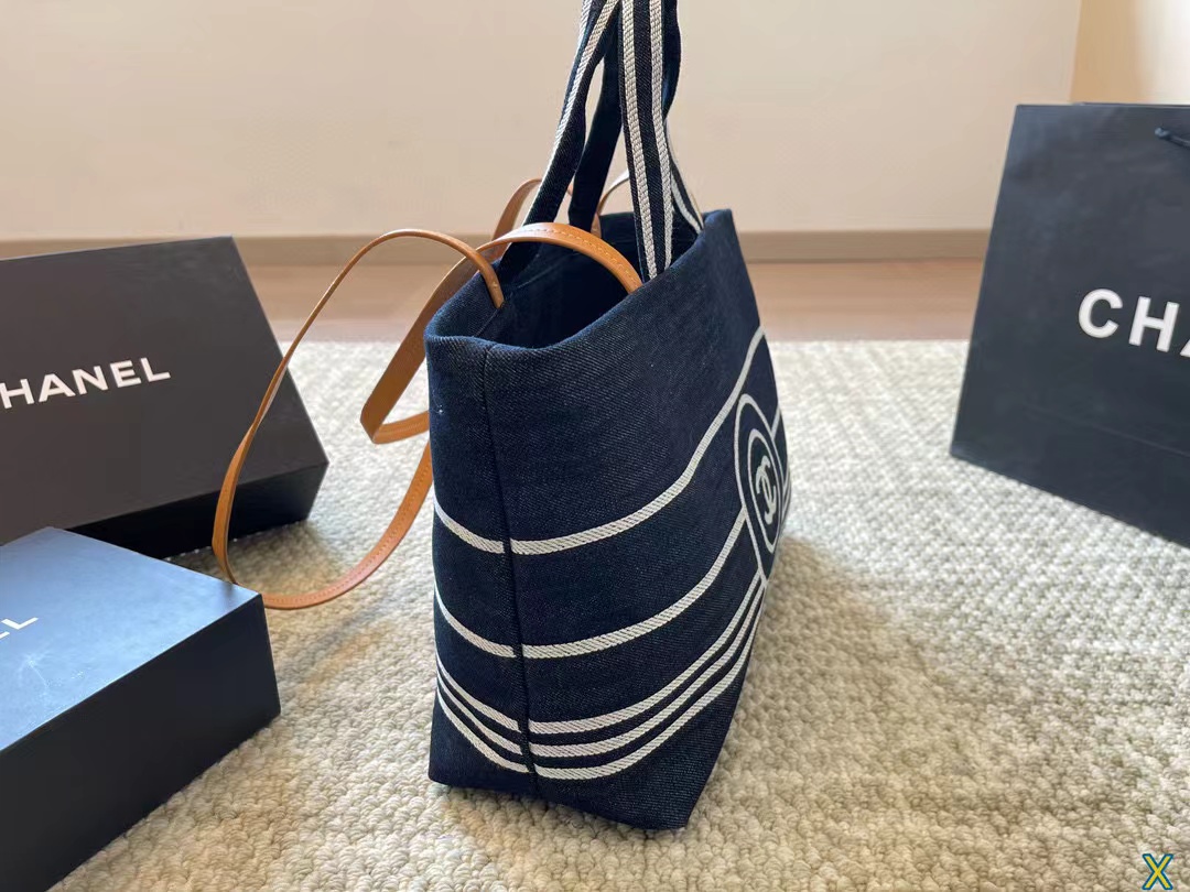 CHANE1  デニムショッピングバッグ【50％割引+送料無料】