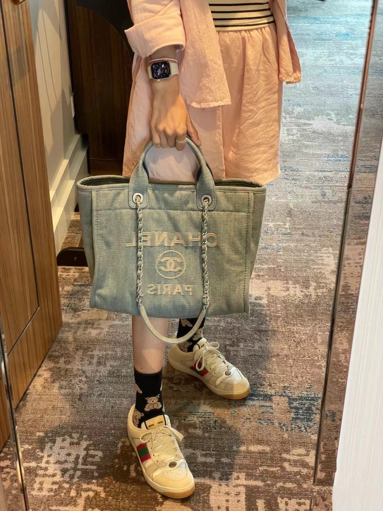 CHANE1  デニムビーチバッグ【50％割引+送料無料】