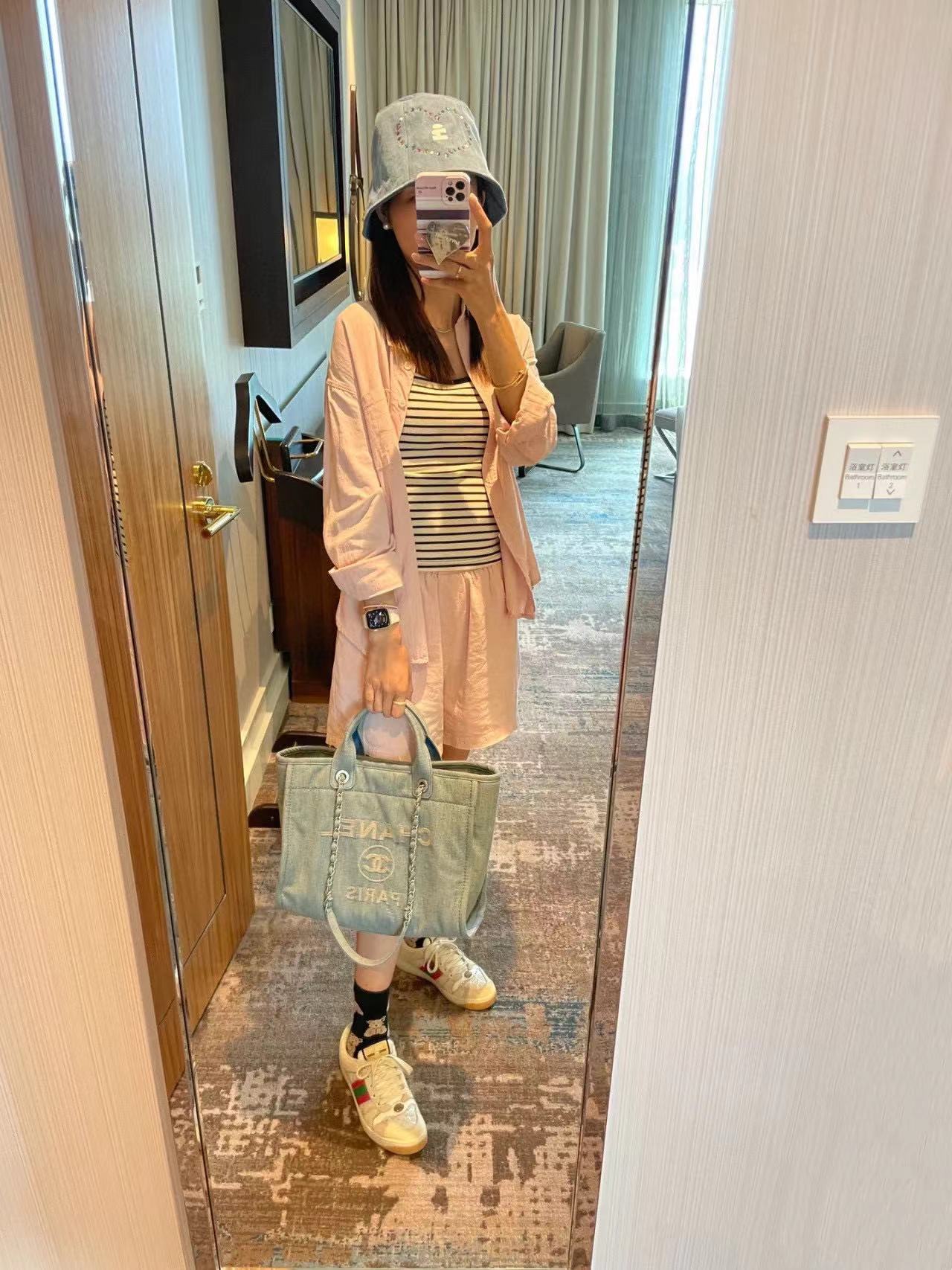 CHANE1  デニムビーチバッグ【50％割引+送料無料】