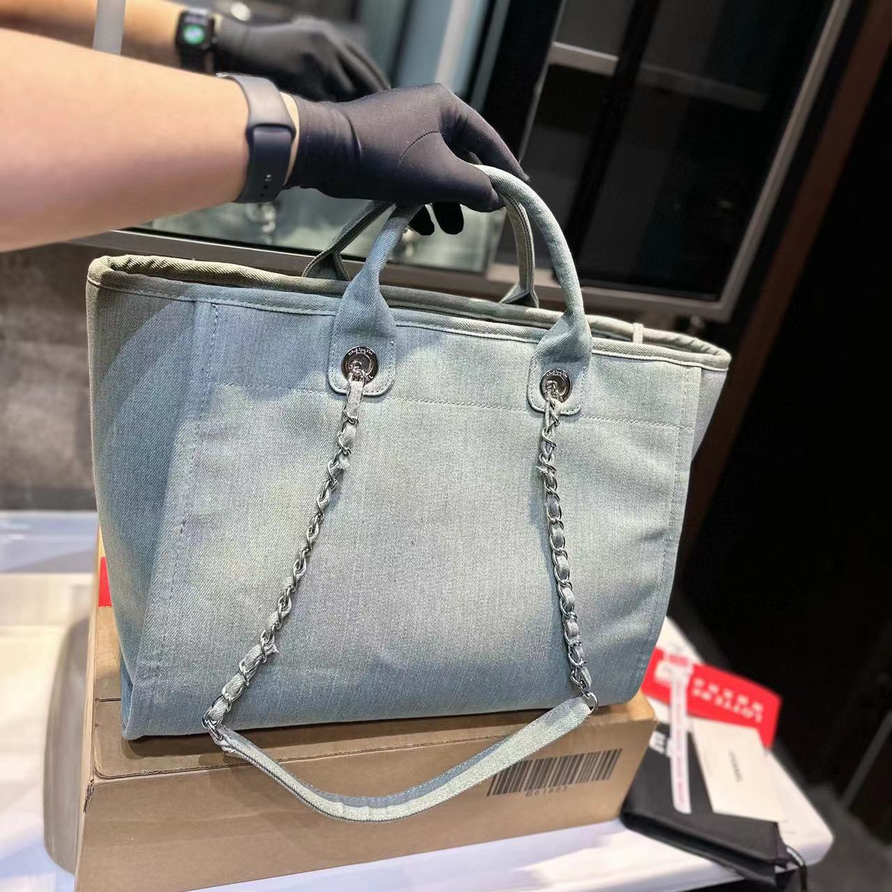 CHANE1  デニムビーチバッグ【50％割引+送料無料】