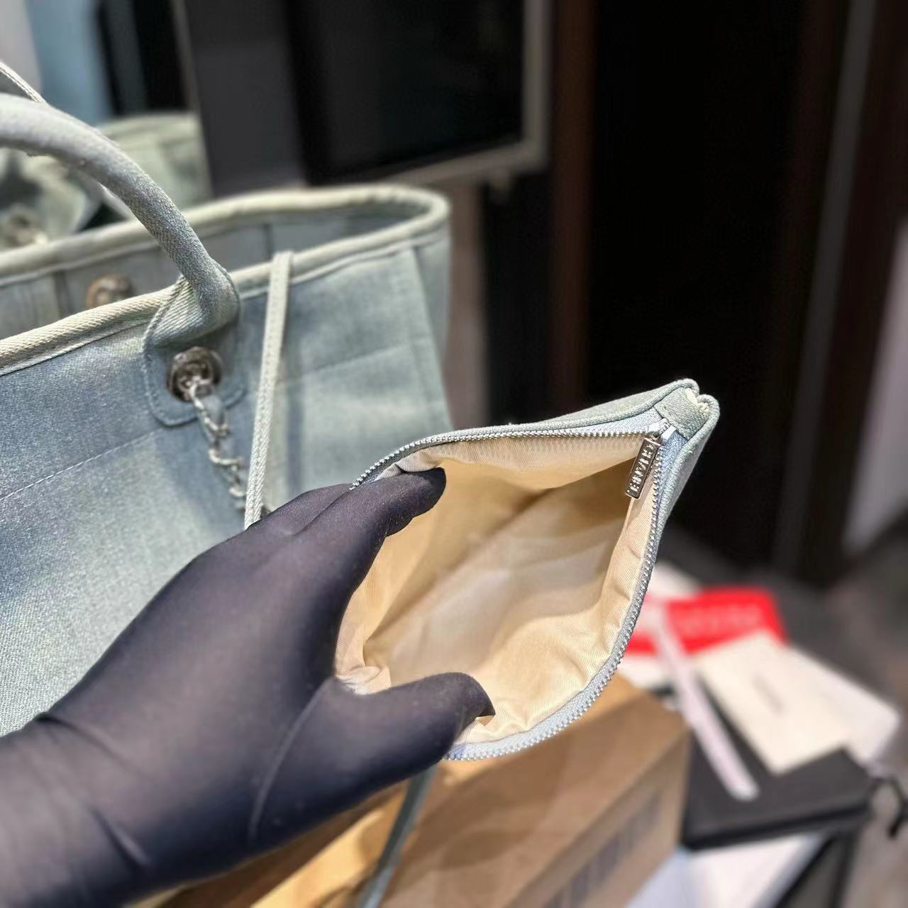 CHANE1  デニムビーチバッグ【50％割引+送料無料】