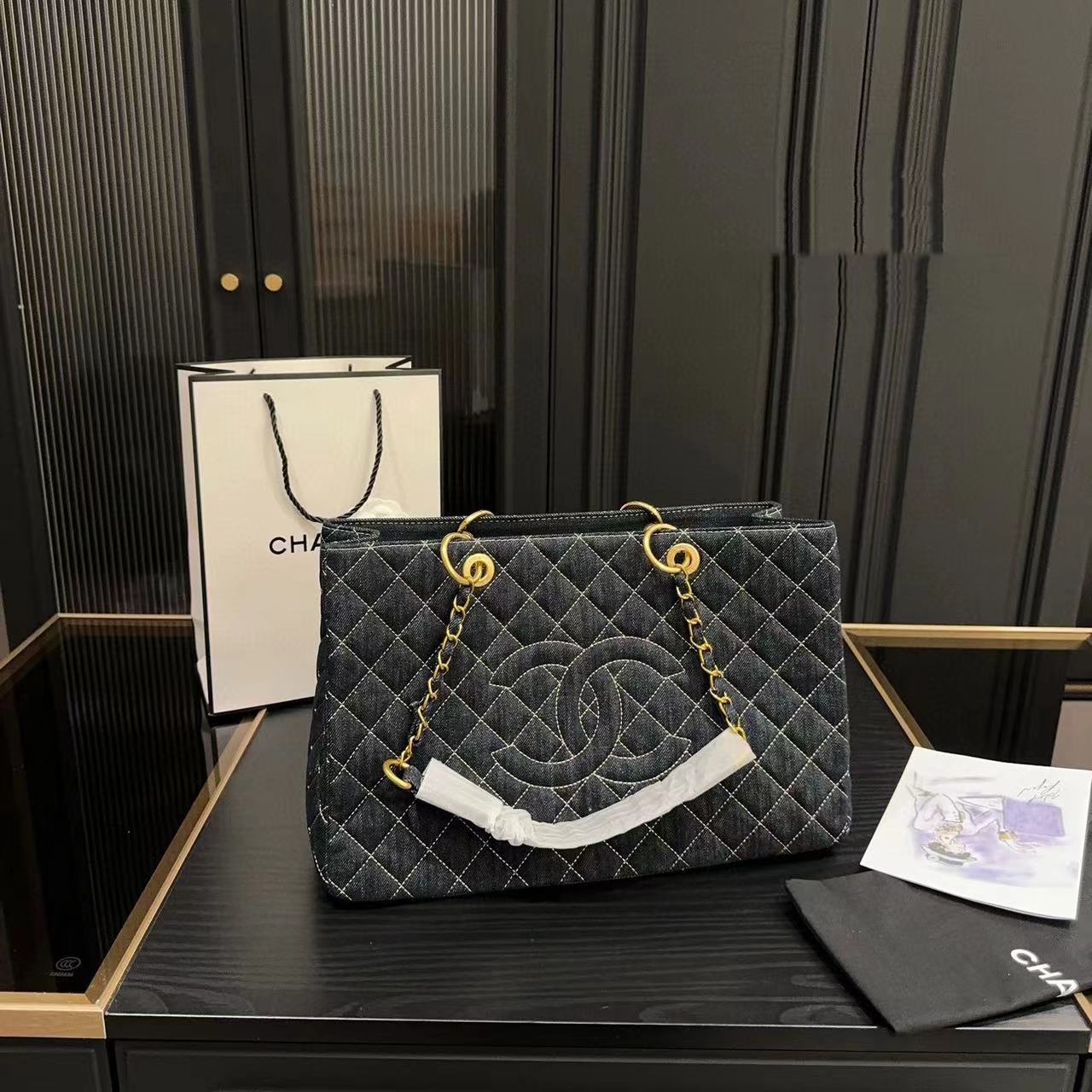 CHANE1  チェーンデニムショッピングバッグ【50％割引+送料無料】