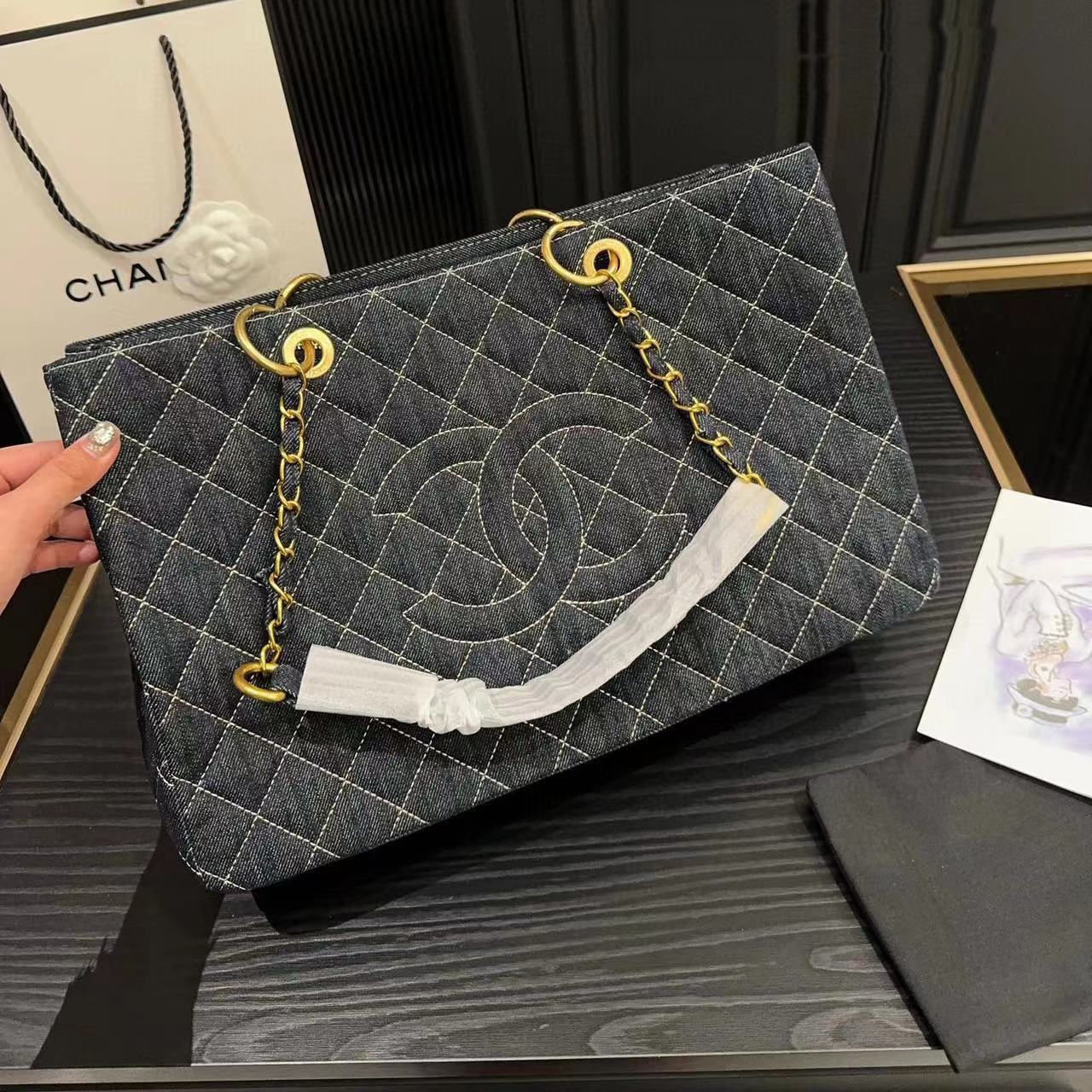 CHANE1  チェーンデニムショッピングバッグ【50％割引+送料無料】