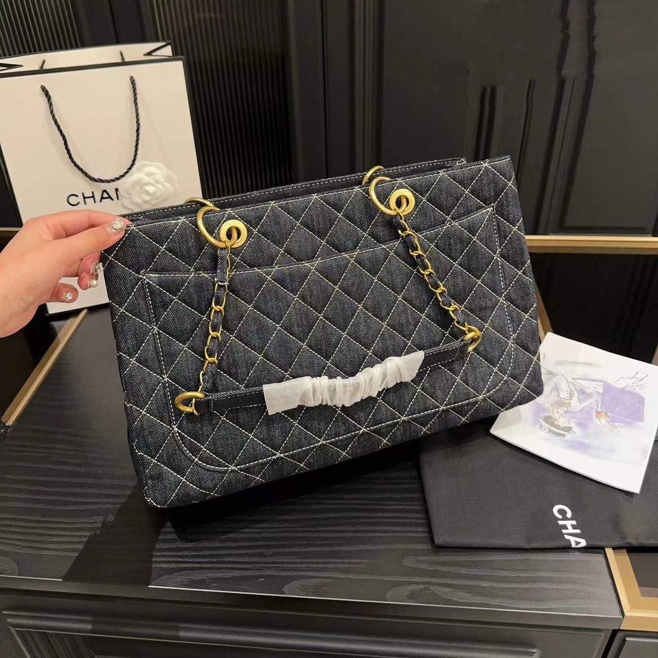 CHANE1  チェーンデニムショッピングバッグ【50％割引+送料無料】