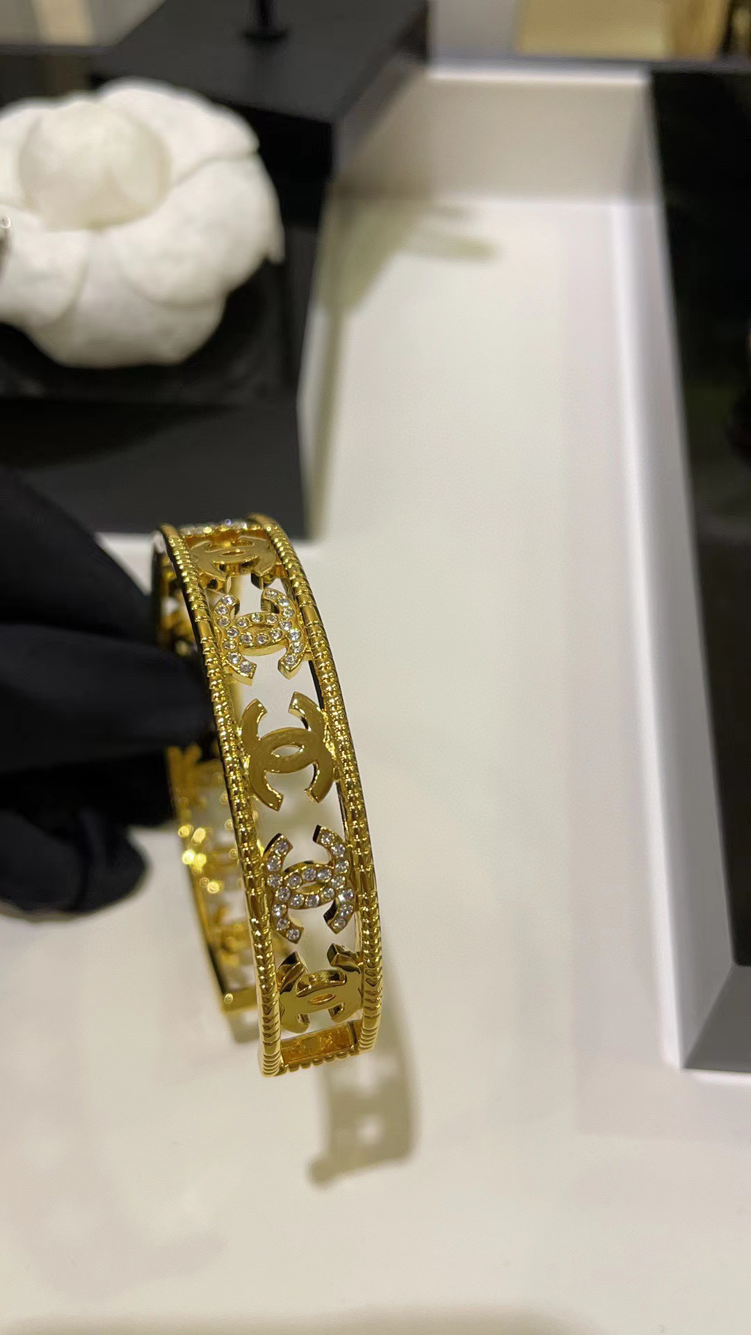 CHANE1 ダブルC ダイヤモンド ブレスレット【50％割引+送料無料】