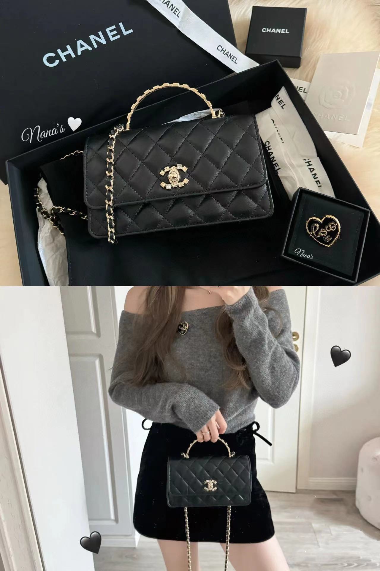 CHANE1 ダイヤモンドハンドル ショルダー クロスボディバッグ。【50％割引+送料無料】