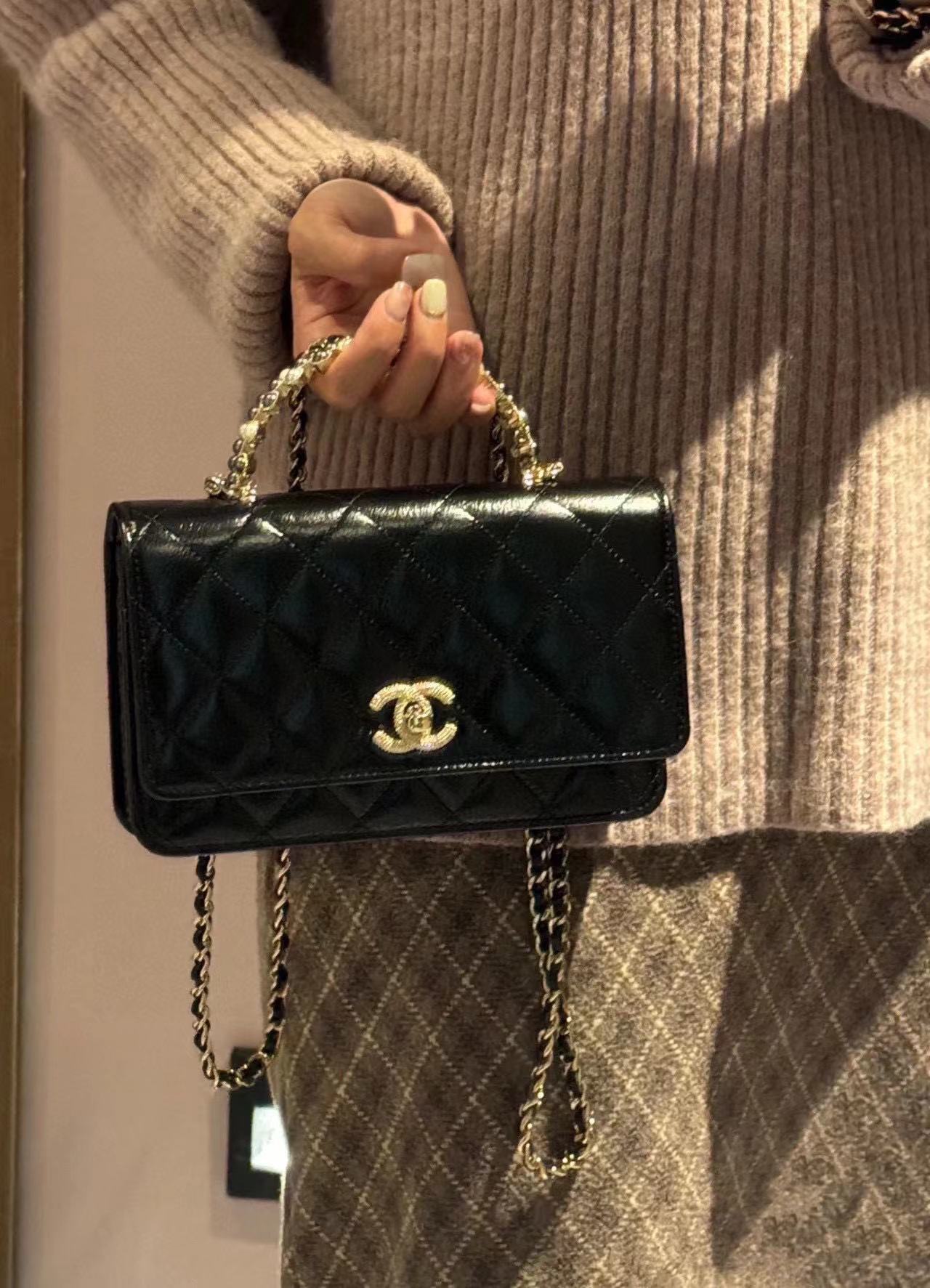 CHANE1 パールハンドルハンドチェーンバッグ【50％割引+送料無料】