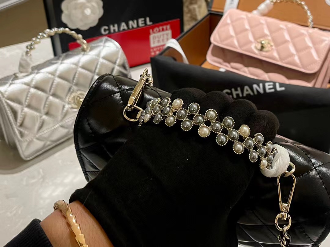 CHANE1 パールハンドルハンドチェーンバッグ【50％割引+送料無料】