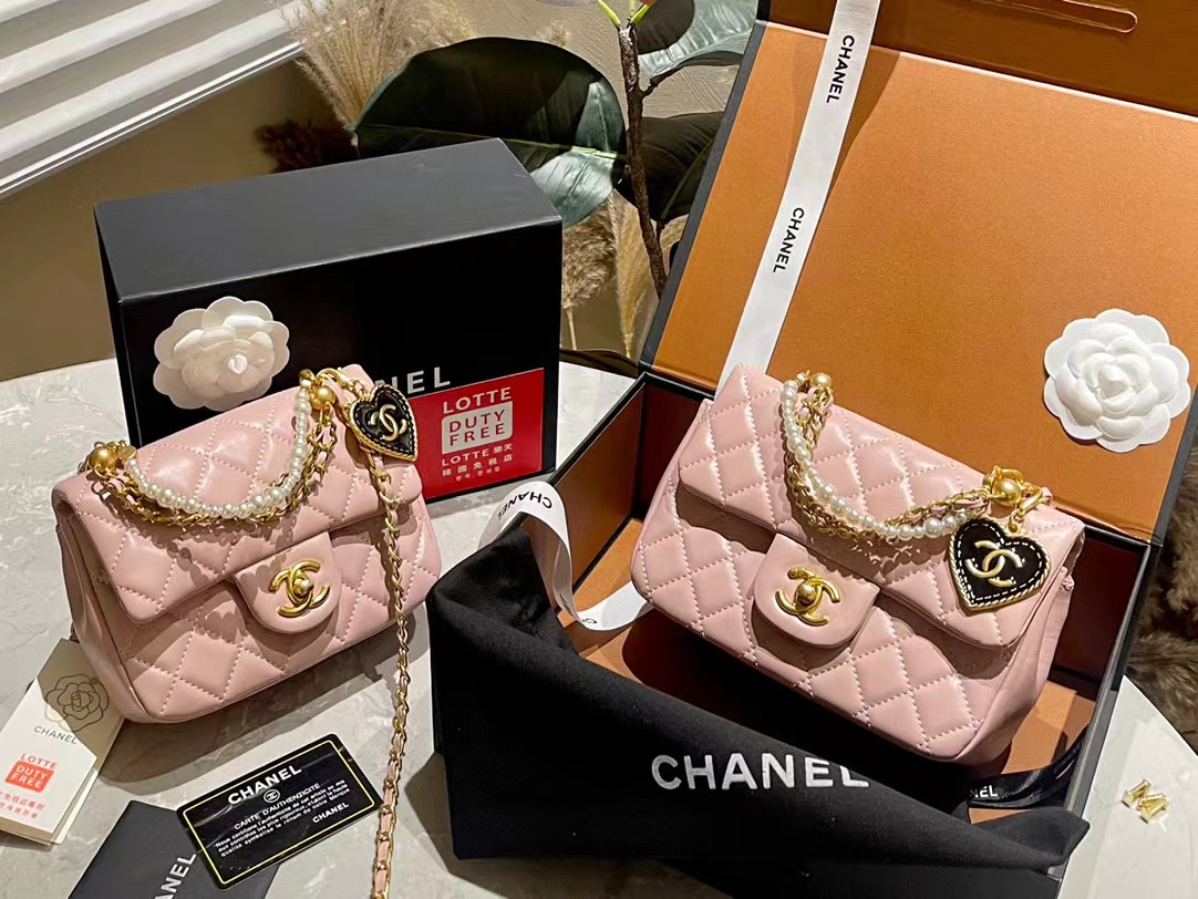 CHANE1 パールハートチェーンショルダークロスボディバッグ【50％割引+送料無料】