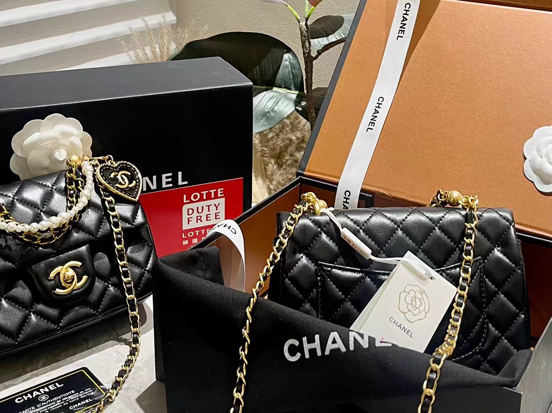 CHANE1 パールハートチェーンショルダークロスボディバッグ【50％割引+送料無料】