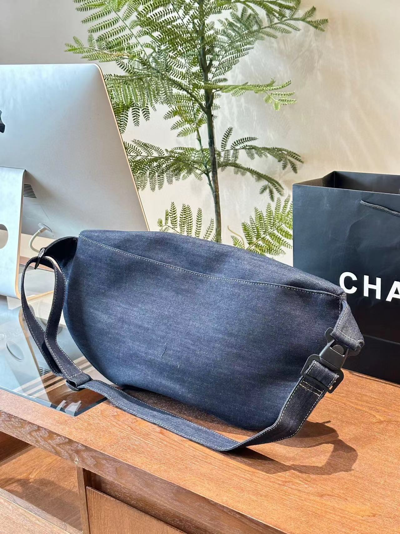 CHANE1 デニムウエストバッグ クロスボディバッグ 【50％割引+送料無料】