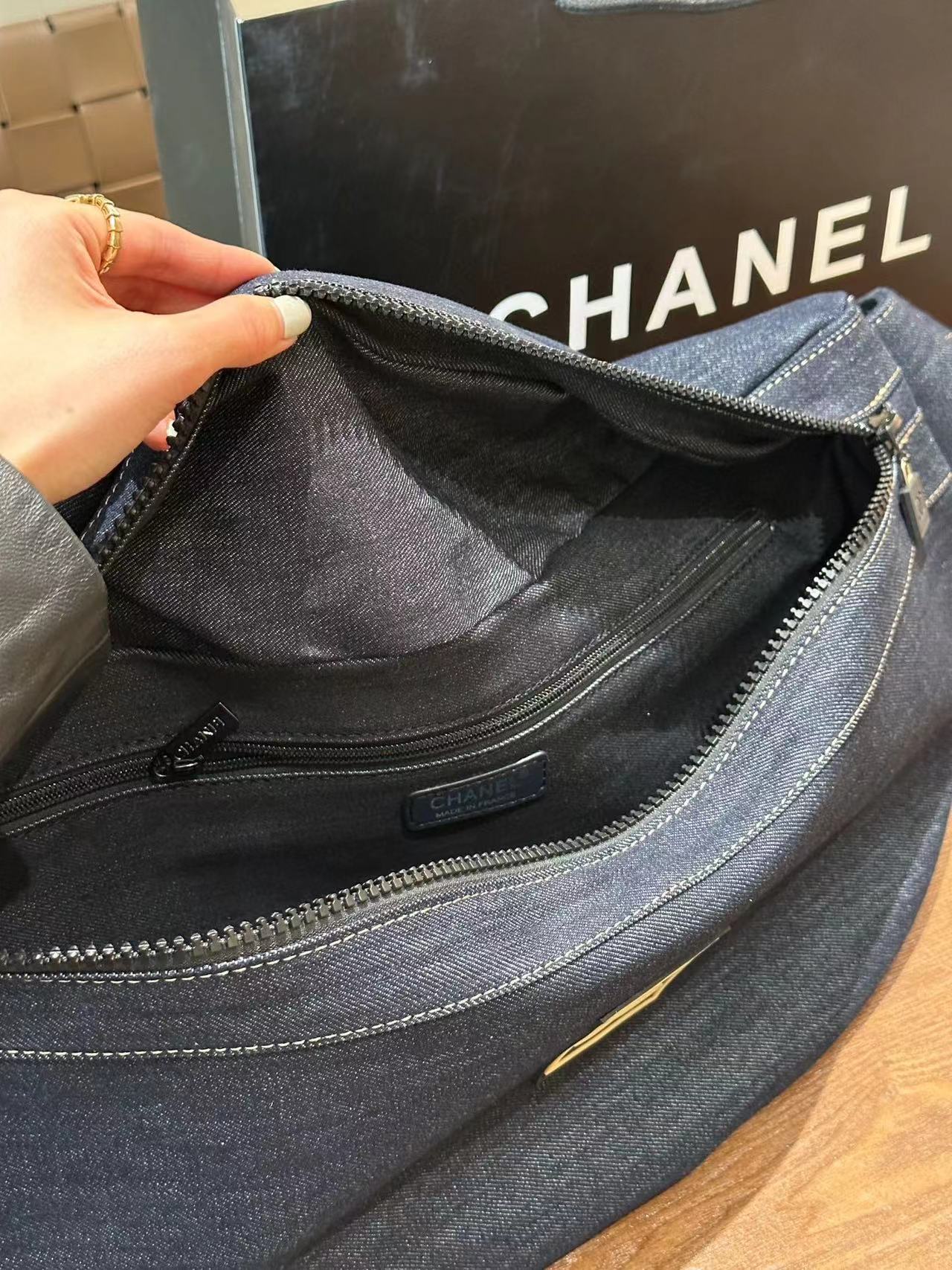 CHANE1 デニムウエストバッグ クロスボディバッグ 【50％割引+送料無料】