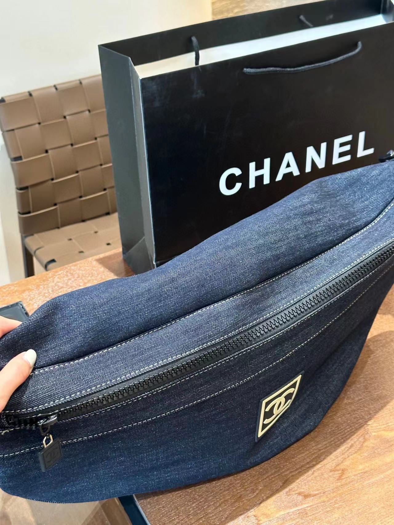 CHANE1 デニムウエストバッグ クロスボディバッグ 【50％割引+送料無料】